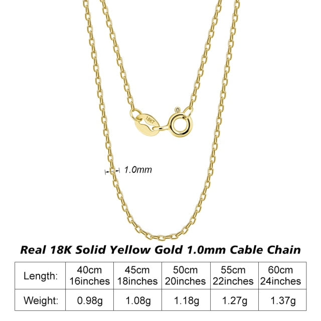 Corrente  Rinntin de ouro 18k MACIÇO 1.0mm linha Premium Gold