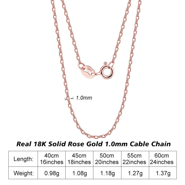Corrente  Rinntin de ouro 18k MACIÇO 1.0mm linha Premium Gold