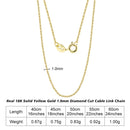 Corrente de Ouro 18K MAÇIÇO  Elo cubano 1.0 mm linha Premium Gold