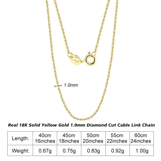 Corrente de Ouro 18K MAÇIÇO  Elo cubano 1.0 mm linha Premium Gold