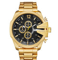 Relógio de quartzo de aço inoxidável dourado masculino Cagarny