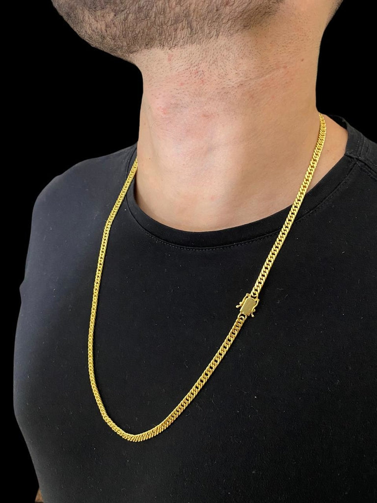 Corrente Grumet 5mm Banhada Ouro 18K